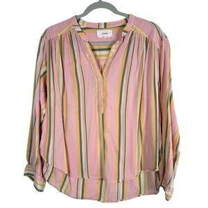 Xirena Alina Striped Cotton Popover Top Sz Small